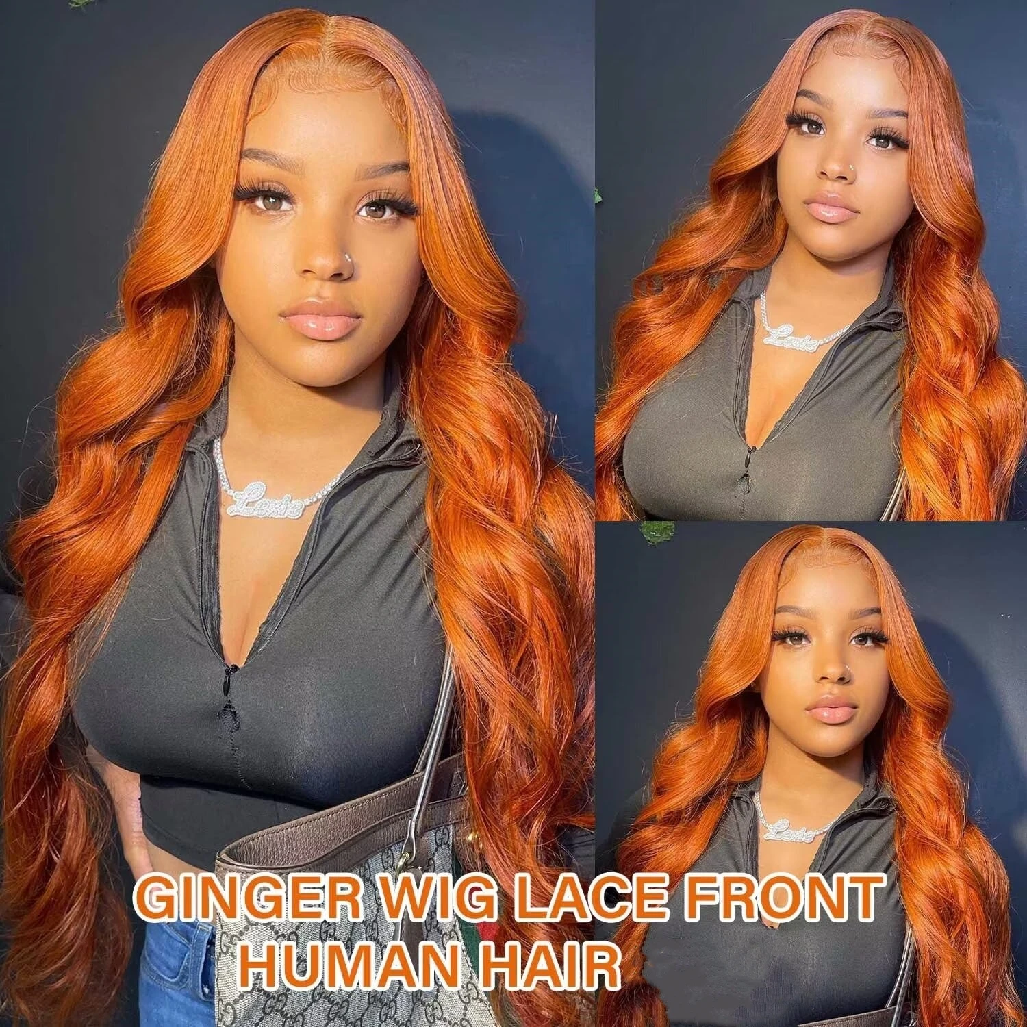 30 34 Inch Ginger Orange Body Wave 13x4 Lace Frontal Human Hair Wig 200% 13x6 HD Lace Frontal Wig Human Hair Wigs Pre Plucked