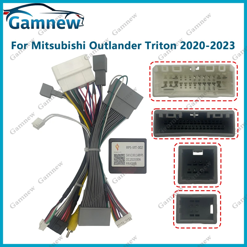 Car 16pin Wiring Harness Adapter Canbus Box Decoder Android Radio Power Cabler For Mitsubishi Outlander Triton 2020+