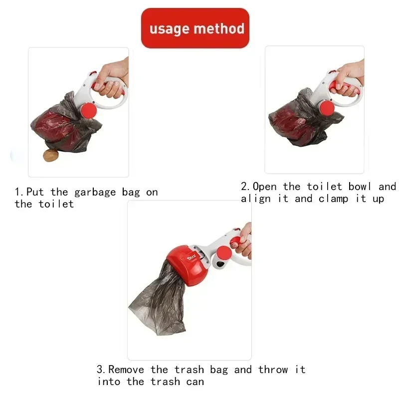 Portable Dog Poop Scooper Outdoor Cleaning Tool Dog Buddy Pooper with Bag for Dogs and Pet Picker Poop Bag Excrement Tool