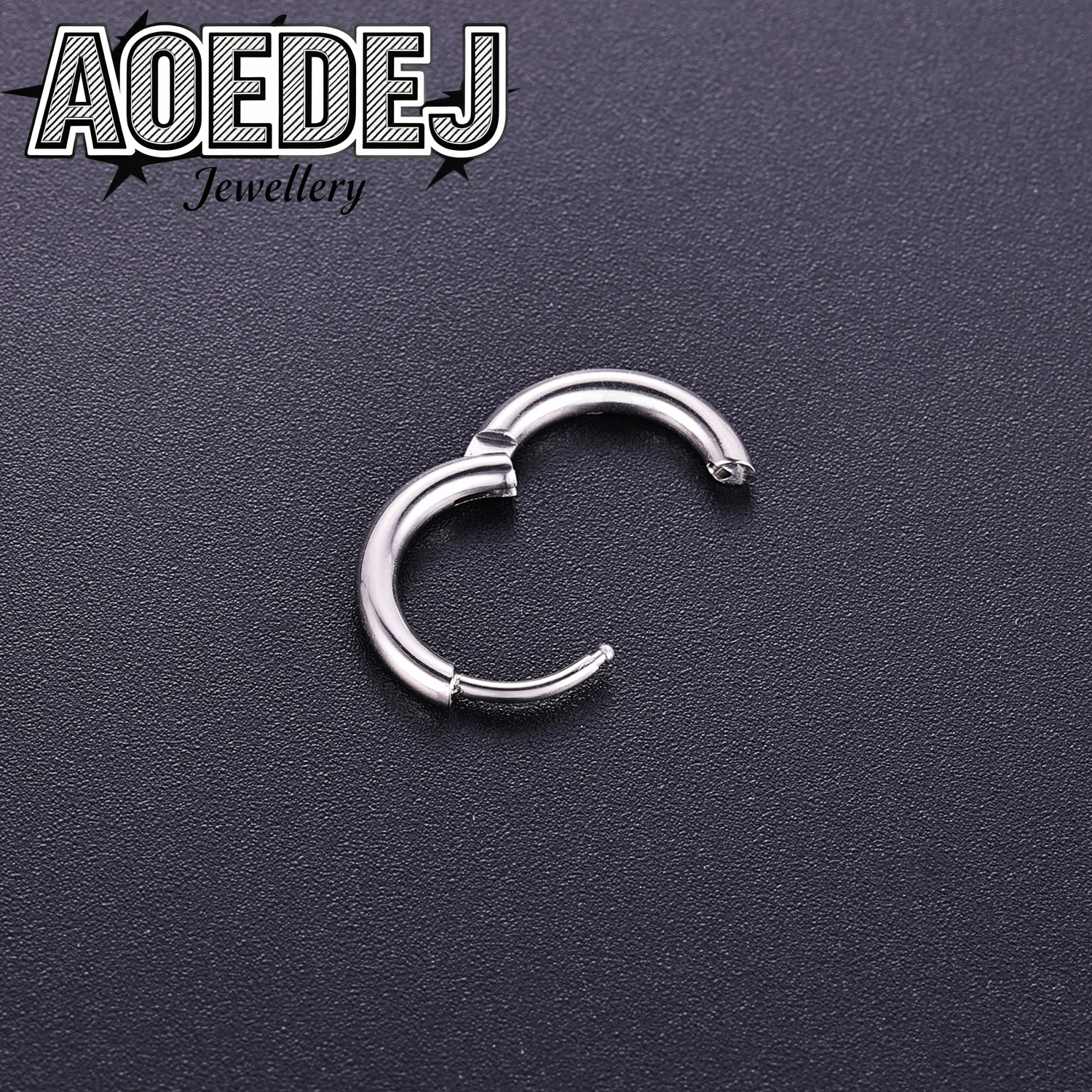 AOEDEJ 1 Piece ASTM F136 Titanium 18/20G Hoop Earrings Women Men Punk Circle Earring Clicker Round Ear Conch Lobe Helix Piercing