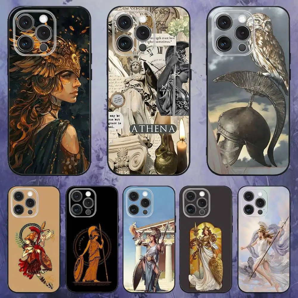 

Abstract Greek Mythology Athena Phone Case For iPhone 17,16,15,14,13,12,Pro,Max,Plus,E,SE4,Air,Mini Black Soft Box
