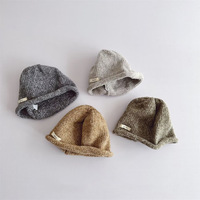 Children Hat 2024 Autumn Winter Casual Wool Hat Korean Style New Fashionable Simple Casual Warm Letter Label Knitted Hat Tide