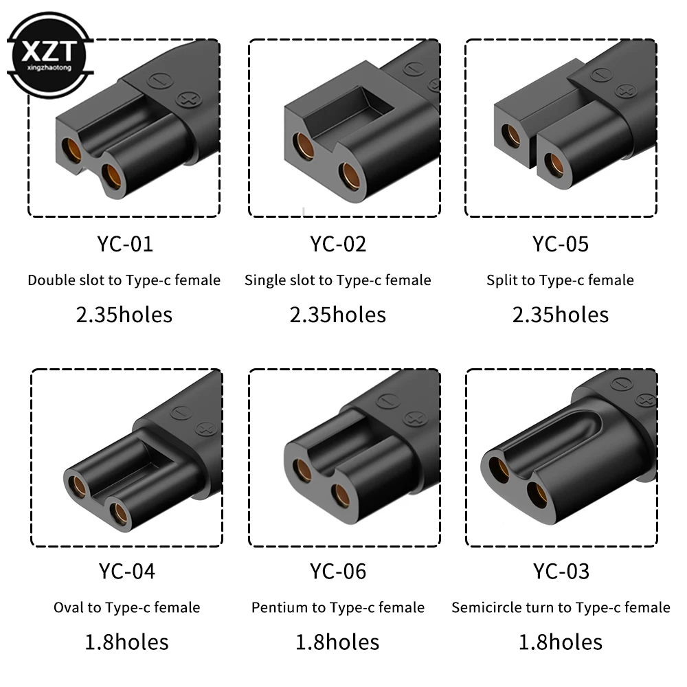 Universal DC Power Plug 5V/1.5A Male To C Tail Female Adapter Connector Cable Conversion Plug Convetor for Shaver Hair Clipper