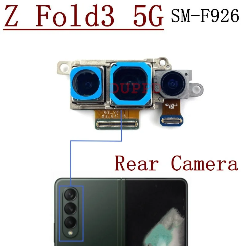 

Передняя задняя камера для Samsung Galaxy Z Fold3 5G SM-F926B F926U F926N Фронтальная камера для селфи, основная задняя камера, модуль гибкого кабеля