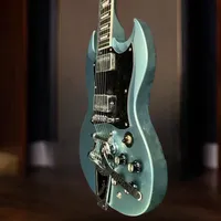 Free Shipping Blue SG Electric Guitar HH Pickups Tuilp Tuners Tune-O-Matic Bridge with Upgrade Accessories