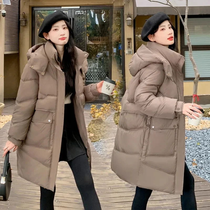 2023 New Women Jacket Winter Parkas Thick Hooded Cotton Padded Jackets Coats Female Loose Long Puffer Parkas Oversize Outwear