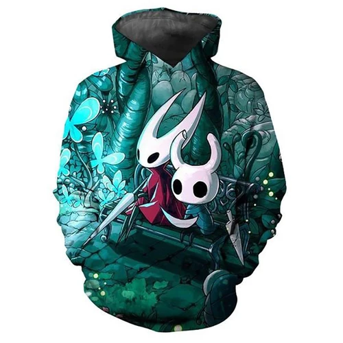 Imagen 1 del producto Sudaderas con capucha con estampado 3D de juego de caballero hueco para hombre y mujer, sudaderas informales de moda de gran tamaño, sudaderas con capucha, jerséis Harajuku, ropa de chándal