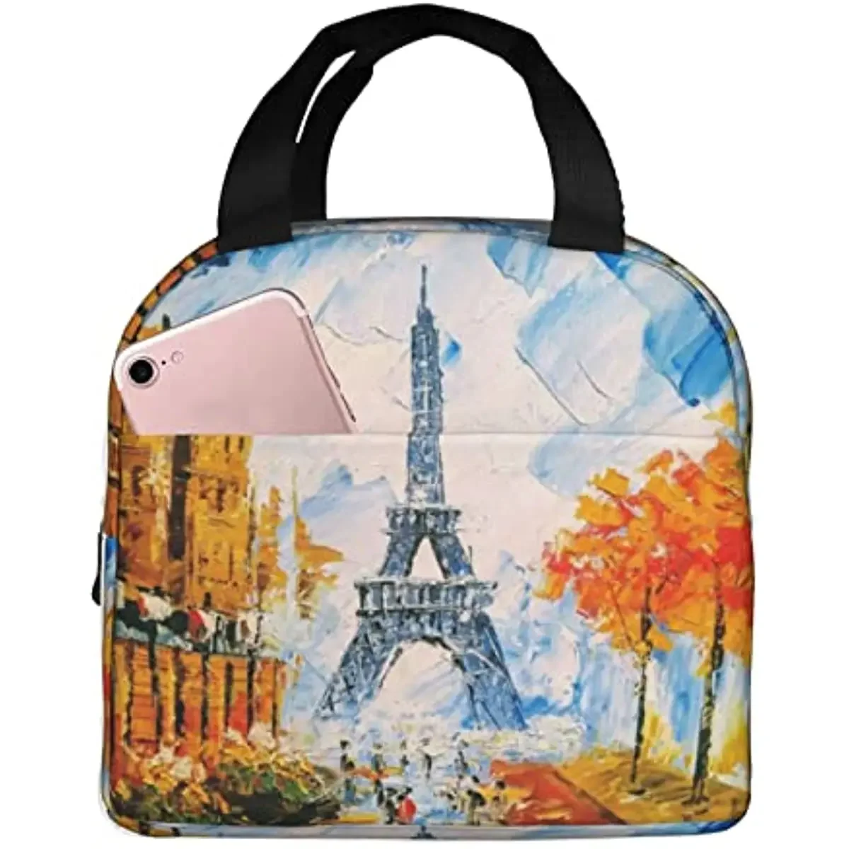 

Lunch Bag Insulated Paris Eiffel Tower Lunch Box Reusable Waterproof Lunch Tote Bag for School Work College Outdoor