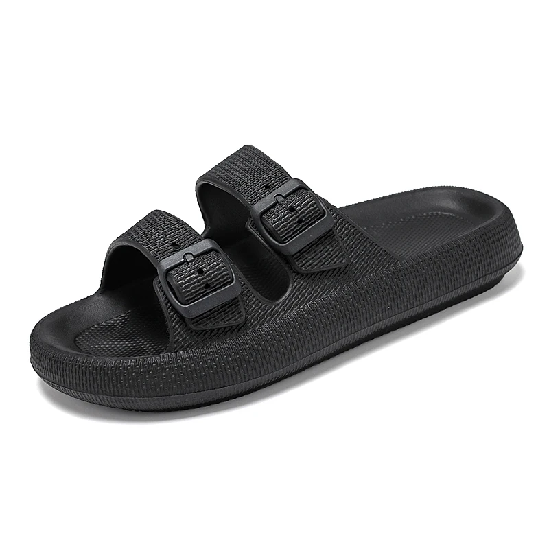 Soft Sole Home Slippers Men Summer Adjustable Buckle Non-Slip Beach Flip Flops Man Comfortable Thick Bottom Platform Sandals