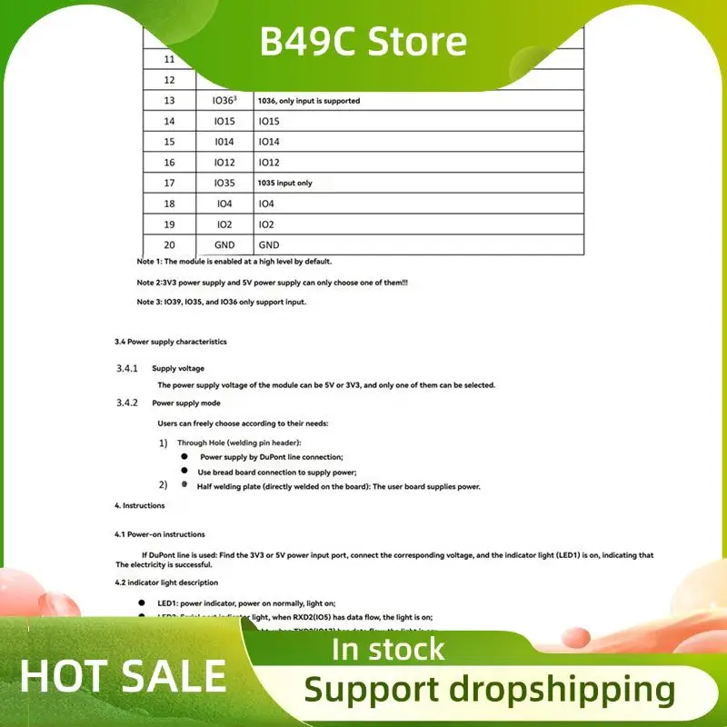 B49C WT32-ETH01 ESP32 Wireless Module Serial Port Networking Bluetooth + Wifi Combo Gateway Module WT32 ETH01