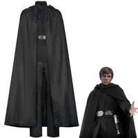 qa156Sky06 Anime Kylo Ren Cosplay Men Ben Solo Skywalker Knight Black Cloak Top Pant Belt Set Halloween Costume Party A6