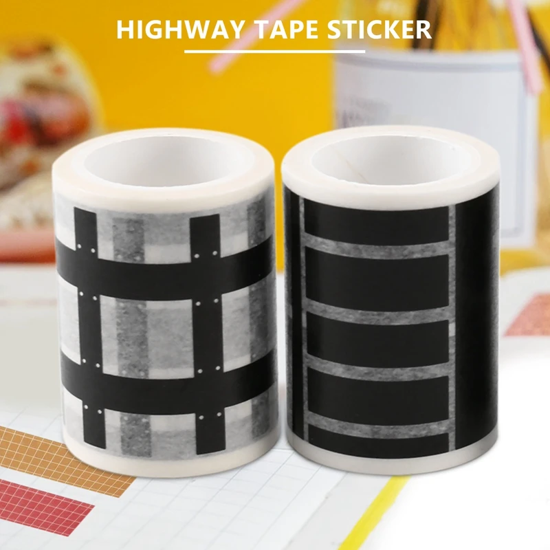 Railway Highway Road Tape 4 Rolls 4.8Cmx5m Sticker Traffic Road Adhesive Masking Tape Road For Kids DIY Toy Car Play