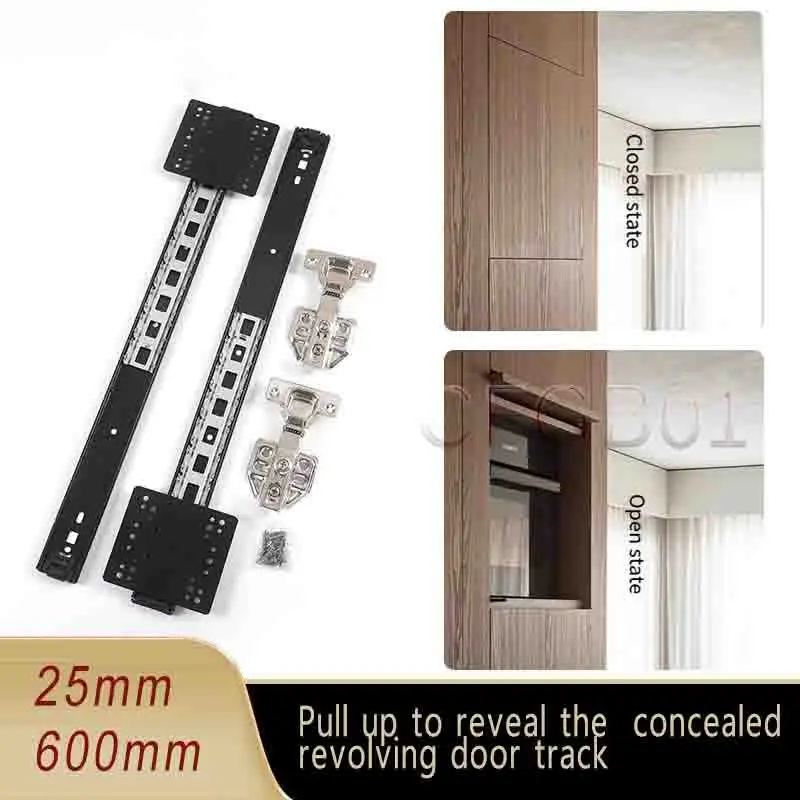 10/12/14/16inch-20inch 3-fold Drawer Slide Heavy Duty Black Stainless Steel Damped Ball Bearing Roller Rail 1Pcs