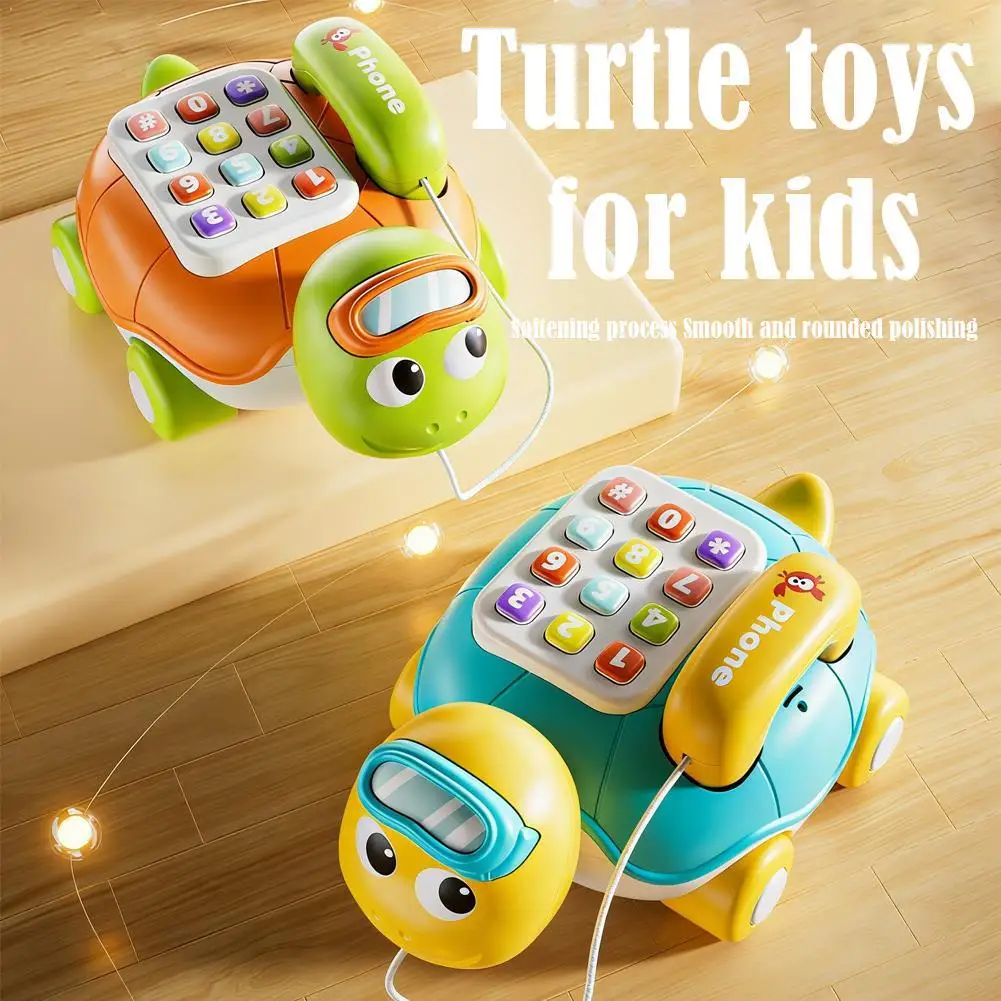 Musical Turtle Crawling baby Toys Interactive Baby Phone Toy with Piano Music Lights Toddlers for Baby Toddler Activity Bus Toys