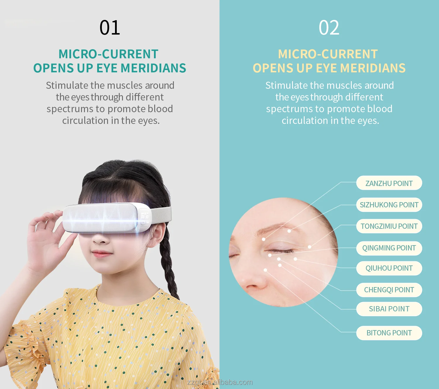 Medium Frequency Pulse Eye Care Massager, Comfort Relaxer for Kids Eye Soothing