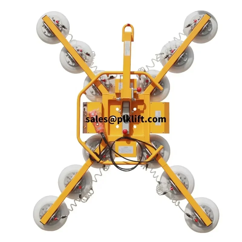 

YWM Certificate Heavy Manual Vacuum Glass Suction Cup with Dual Pad and Safety Lock for Lifting Large Glass Panels,