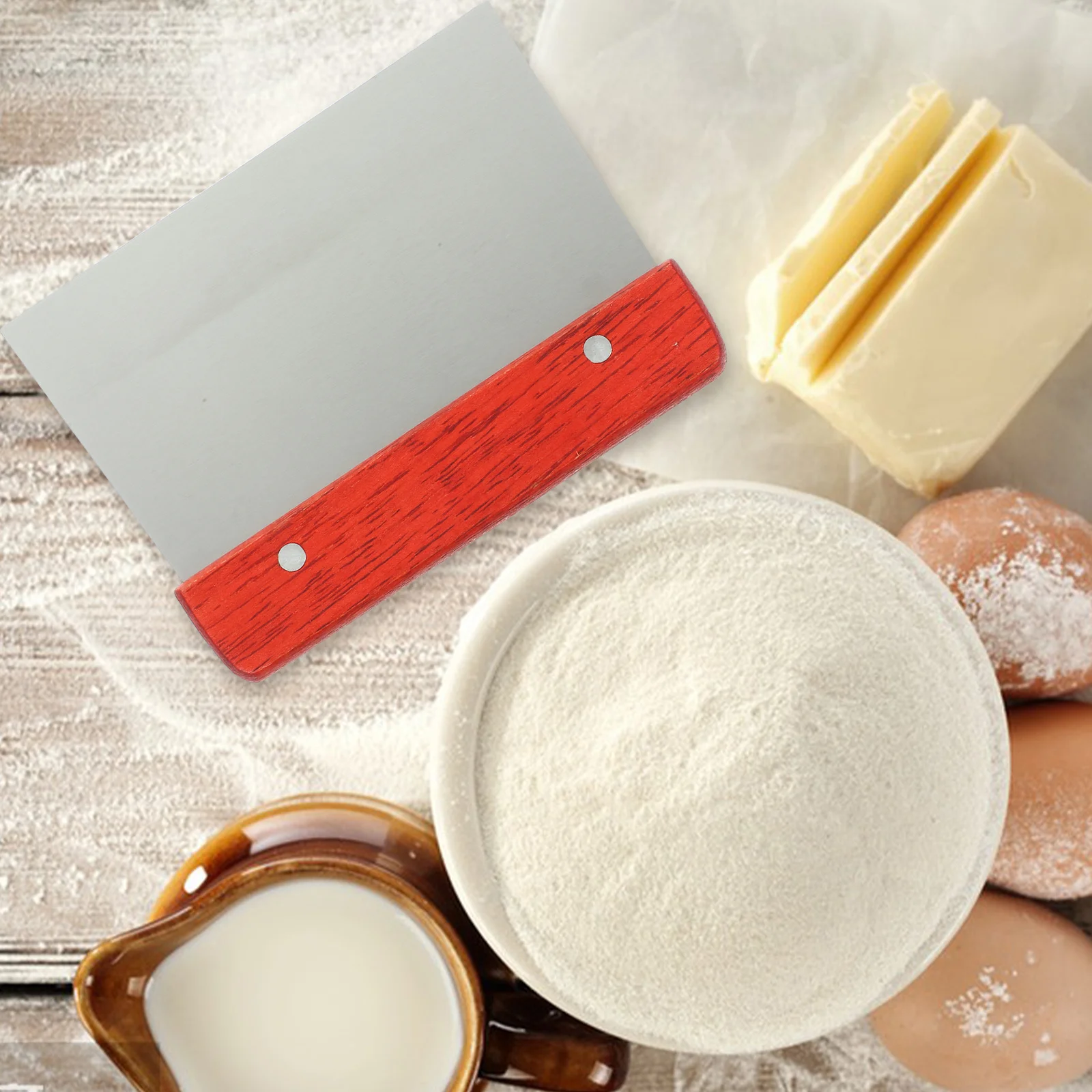 

1Pcs Premium Cake Scraper Stainless Steel Thick Edge for Cream Pastry Baking Kitchen Tool Utensil