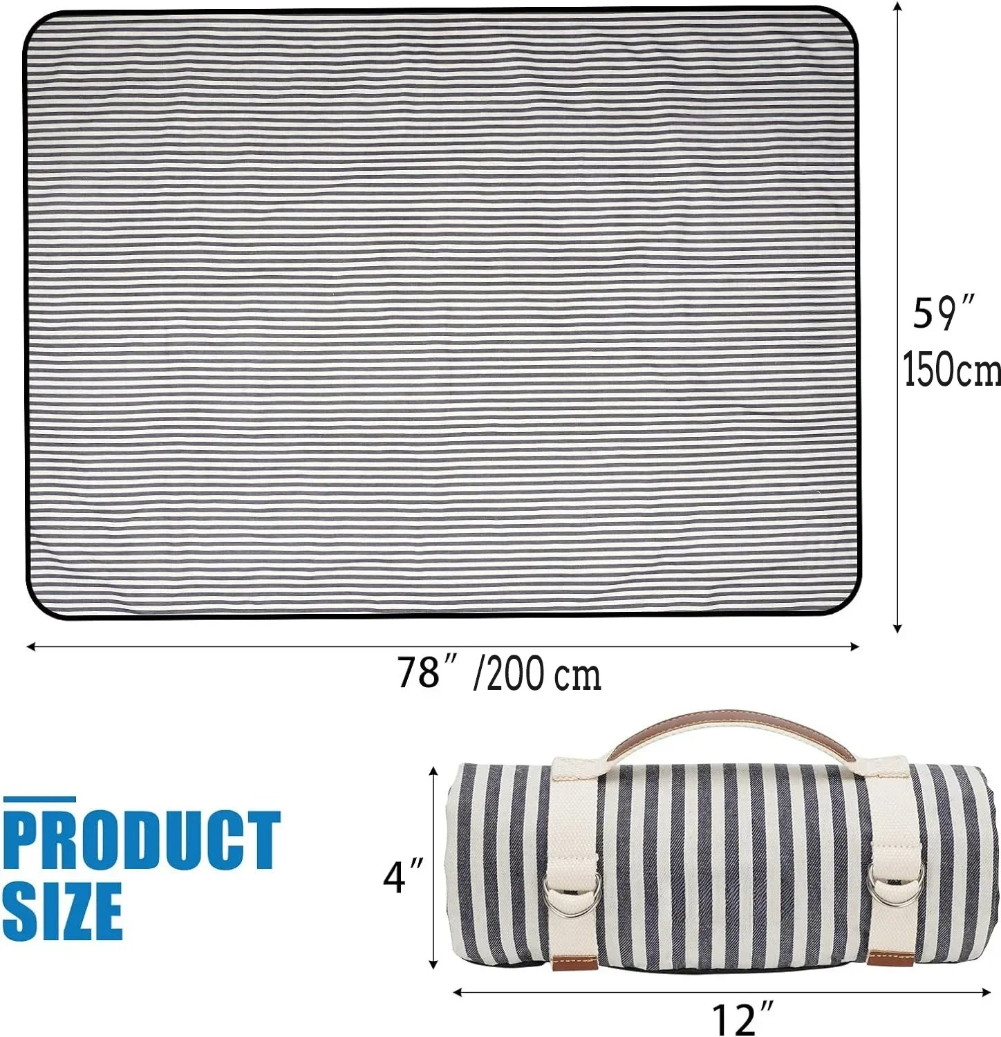 

Large Picnic Outdoor Blanket PortableAnd aterproof Sandproof Foldable Fashion Handy Tote Picnic Blanket ﻿for Camping,Beach,Park