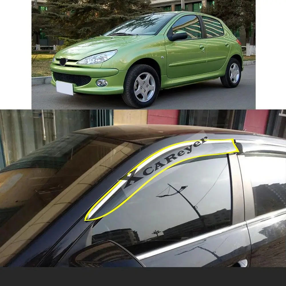 For Peugeot 206 2004 2005 2006 2007 2008 2009 2010 Car Body Styling Sticker Plastic Window Glass Wind Visor Rain/Sun Guard Vent