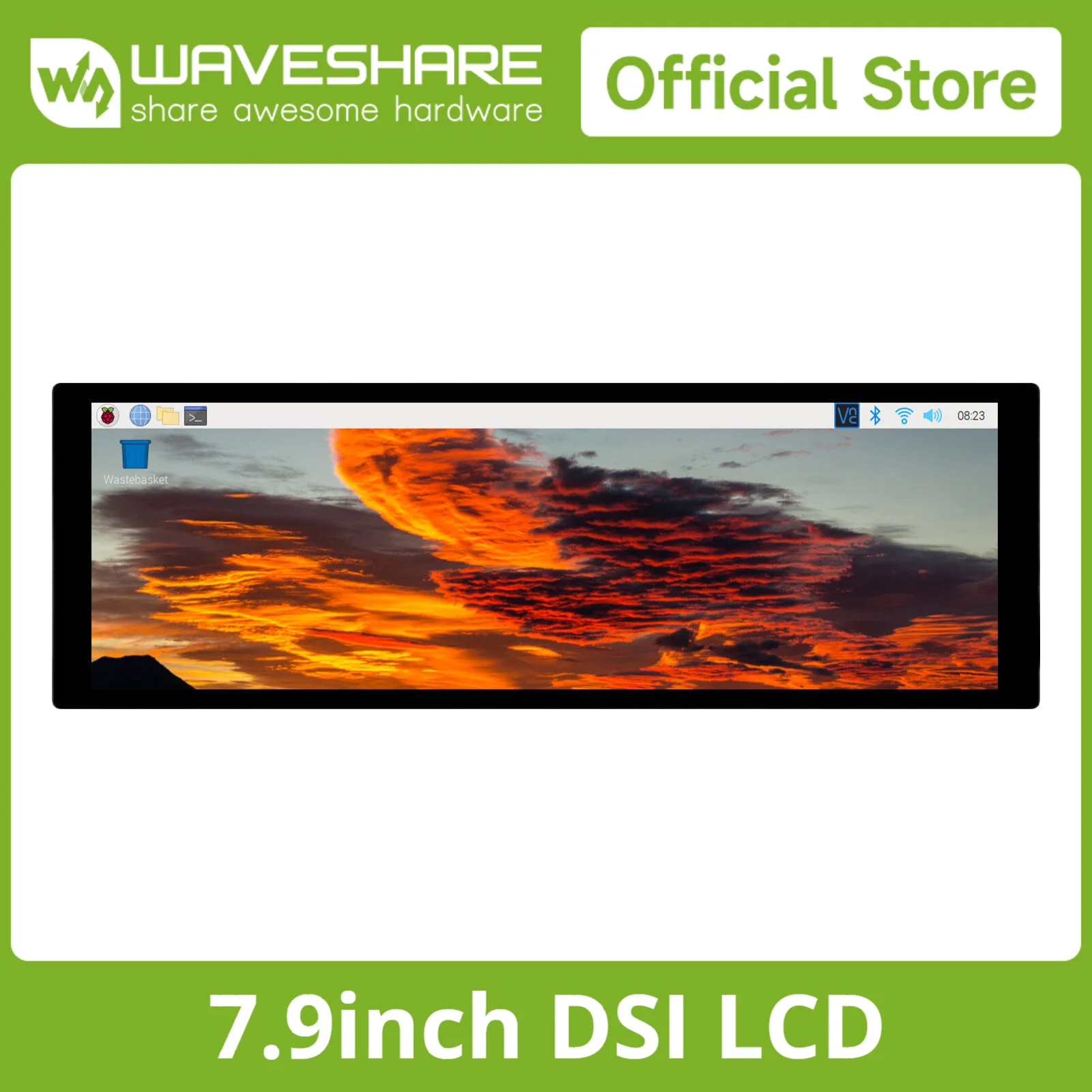 

Waveshare 7.9inch Capacitive Touch Display for Raspberry Pi, 400×1280, IPS, DSI Display, Toughened Glass