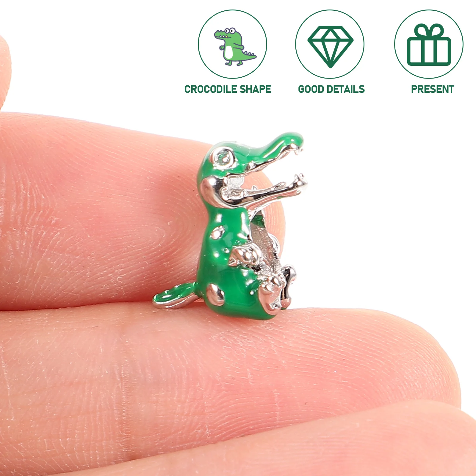 

Durable Silver Crocodile Bead Diy Bracelet Accessory High Quality Material Excellent Use Experience Jewelry Making