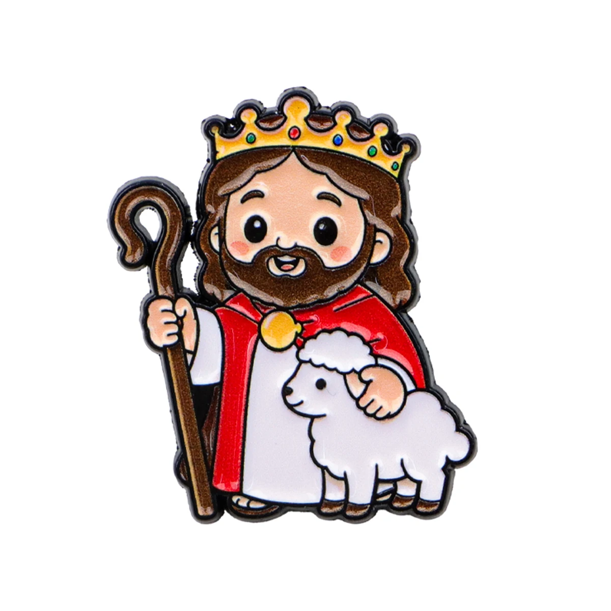 5 Stück Jesus Emaille-Pin Cartoon-Brosche für Mäntel Damenbroschen Kragen-Reversnadeln Metall-Abzeichen Schmuck Geschenk für Freunde – Detail 5