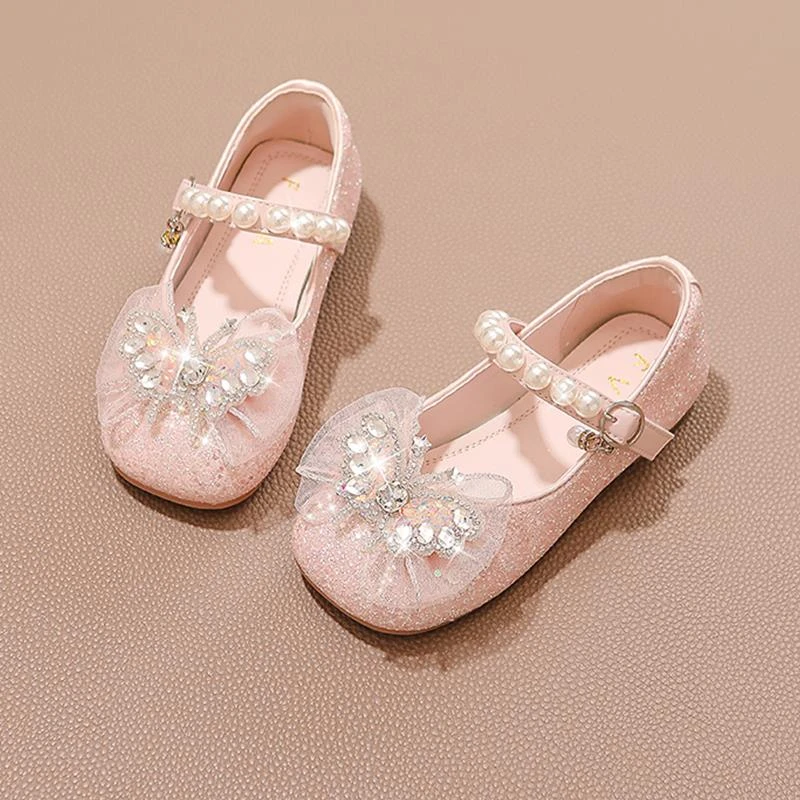 

Girls’ Princess-Style Dress Shoes – Faux Leather Mary Janes with Sparkle Accents, Comfortable for Parties & Special Occasions