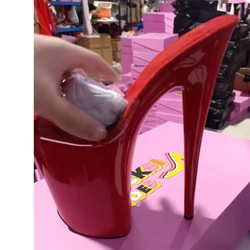 LAIJIANJINXIA New 23CM/9inches PVC Upper Sexy Exotic High Heel Platform Party Women Sandals Pole Dance Shoes TX-003