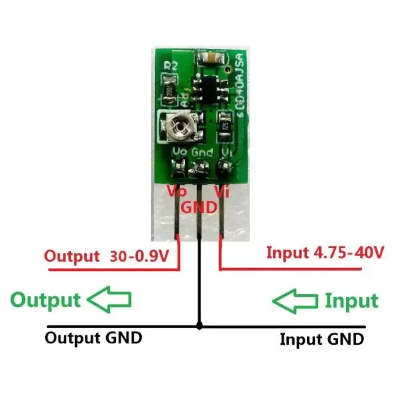 DD40AJSA 5-40V to 1-30V Wide Voltage Adjustable Step-down Module Instead of 7812 7805 LM2596