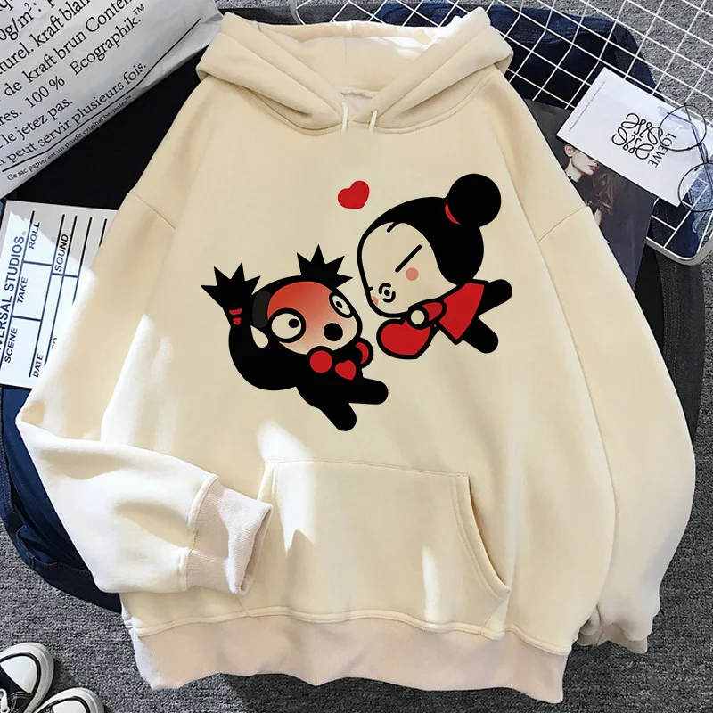 Pucca hoodies women vintage graphic 2025 streetwear Pullover clothes women graphic tracksuit Plus size hoodie
