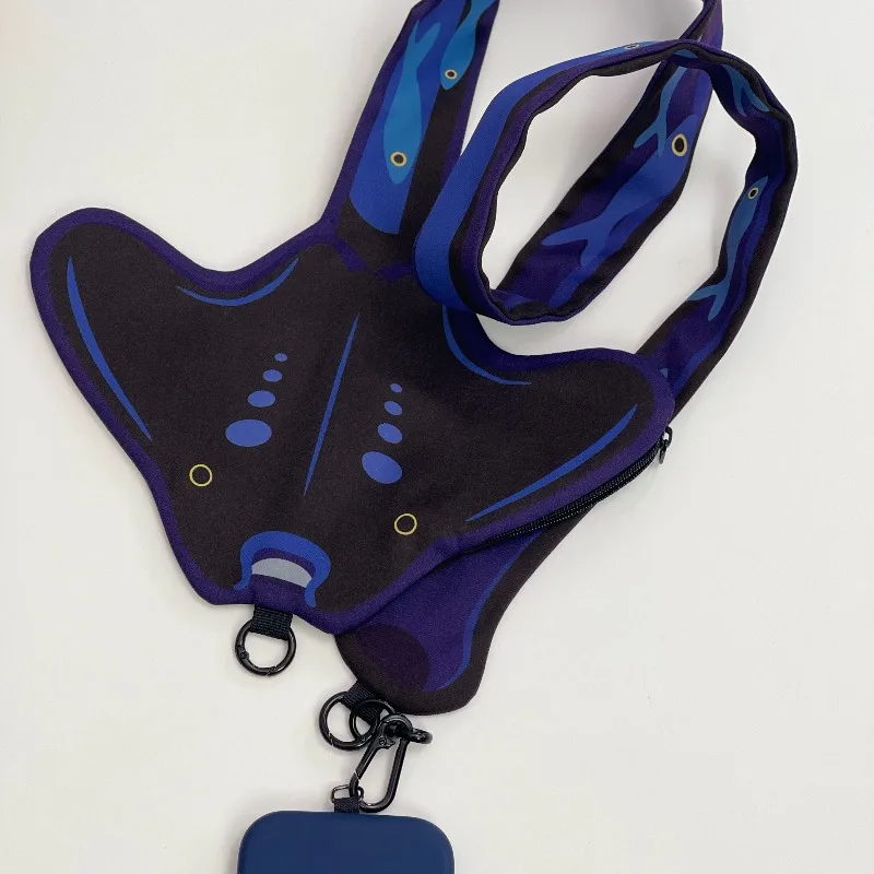 Ocean Series Manta Ray Multi-use Strap Card Pouch,Convertible Crossbody Sling, Wristband & Bag Charm for Daily Outfit Decoration view 5