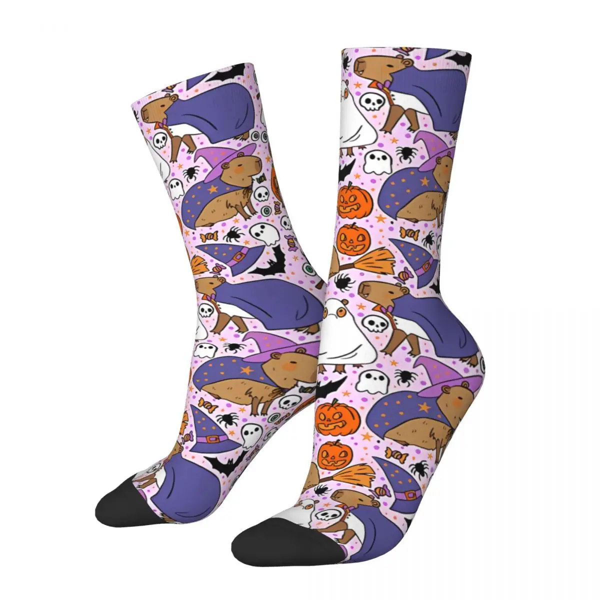 Funny Crazy compression Cute Halloween Sock for Men Hip Hop Harajuku Capybara Happy Quality Pattern Printed Boys Crew Sock