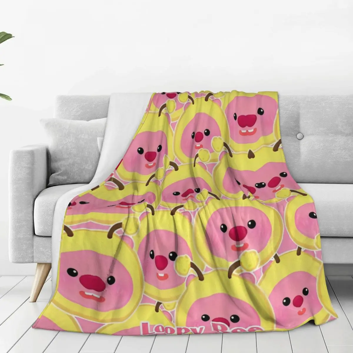 Little Bee Loopy Cartoon Blankets Kawaii Cartoon Soft Warm Street Trend Plush Throw Blanket For Couch Chair Bedspread Bed Cover