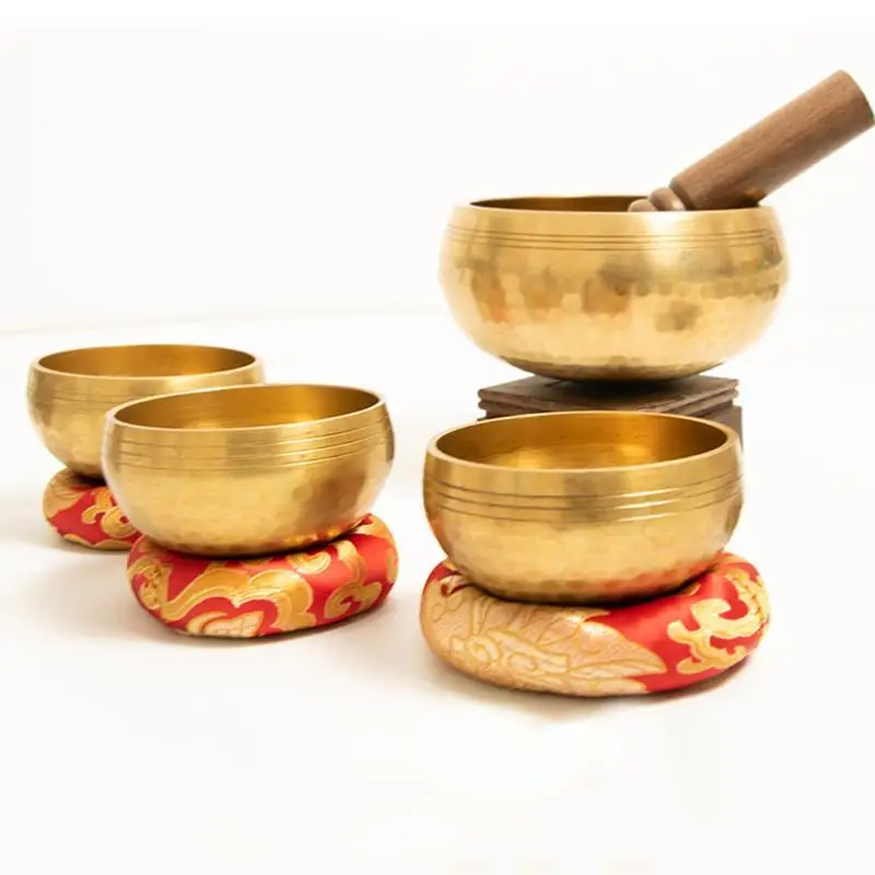 

Handmade Tibetan Buddhism Music Bowl, Yoga Meditation Singing Brass Chime Technology, Therapy Bowl