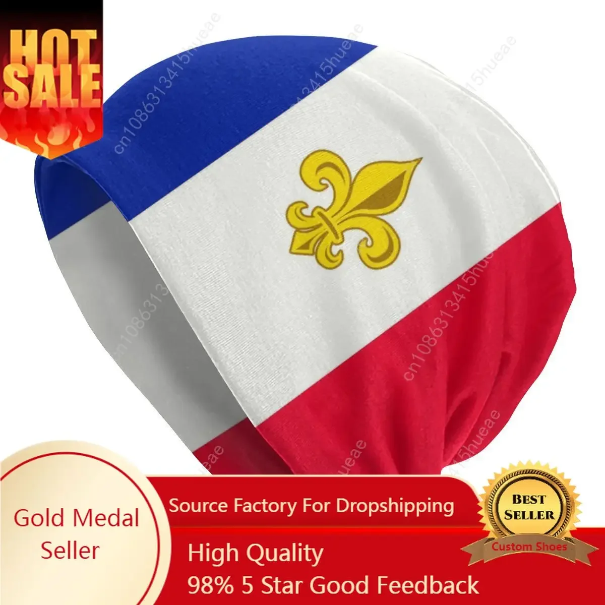 

France Flag Fleur De Lis Bonnet Homme Cool Knit Skullies Beanies Cap Women Men Winter Warm French Lily Flower Slouchy Beanie Hat