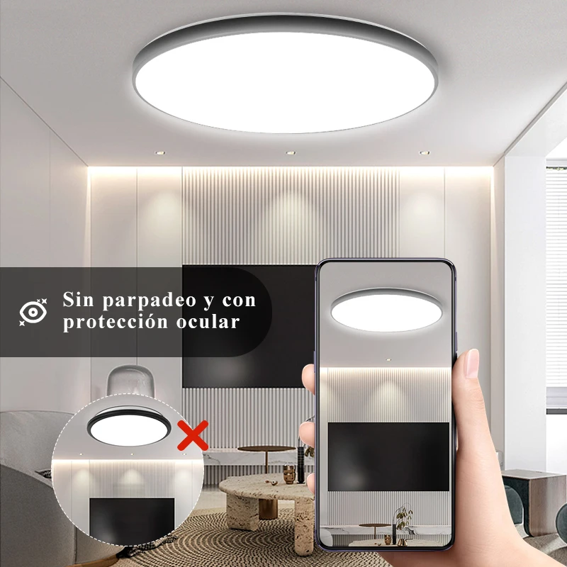 Grande lâmpada do teto LED para sala de estar, luzes modernas do quarto, lustre da cozinha, decoração do quarto interno, luminárias, 220V