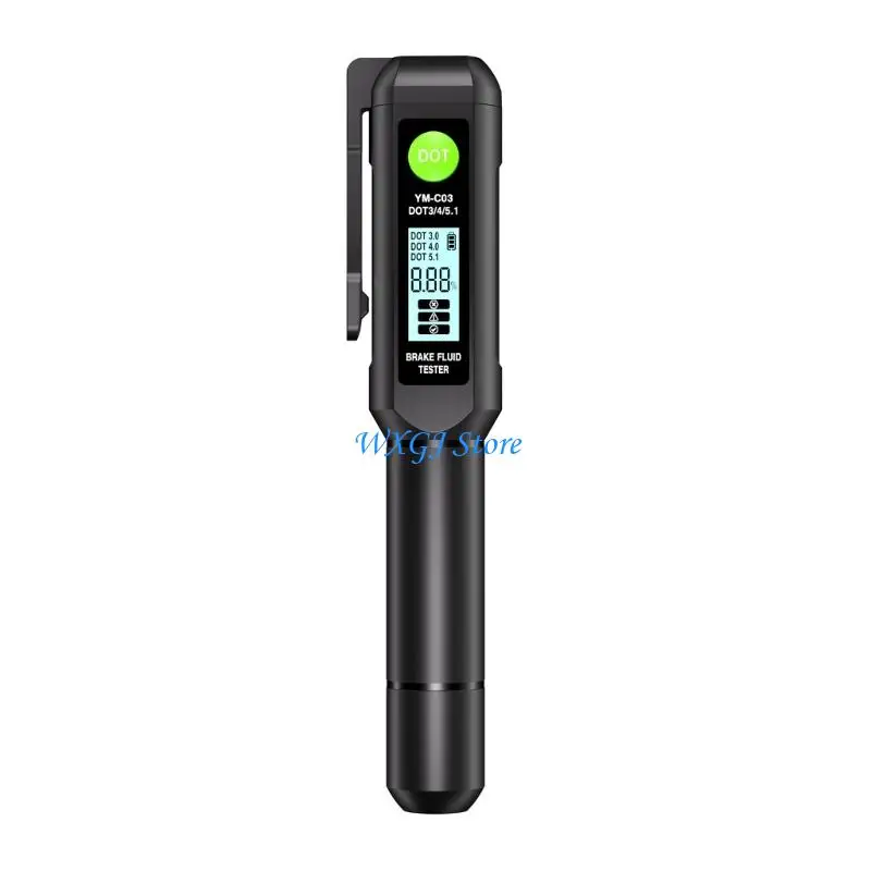 

37JE Automatic Liquid Detection Brake Fluid Tester Pen Brake Fluid Tester Digital DOT3/DOT4 LED Show Electronic Pen