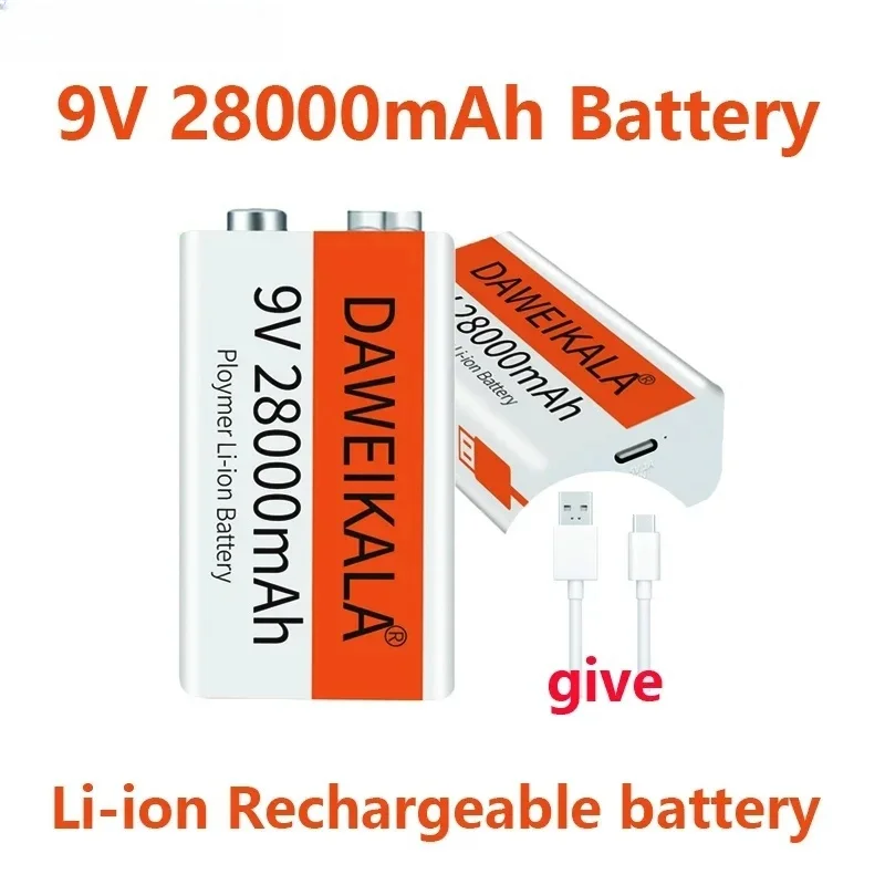 Batería 9V recargable USB para multímetro y micrófono - imagen 4