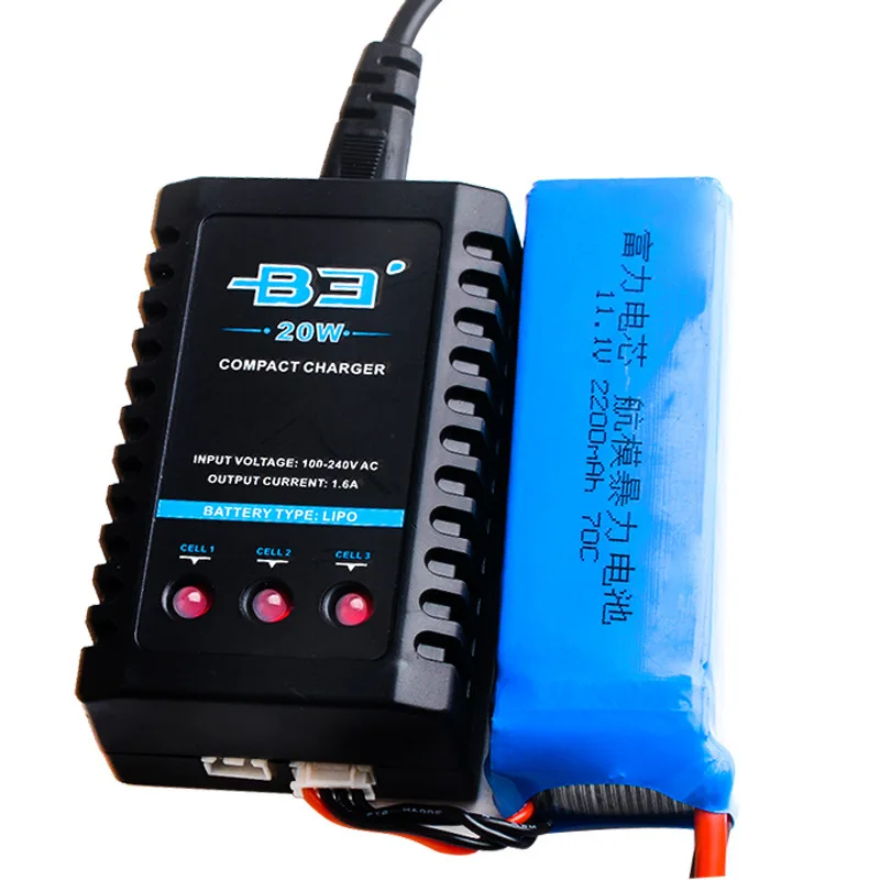 Drone Battery Charger 2S-3S LiPo Battery 20W Simple Balance Fast Charging 7.4V 11.1V for B3 US EU Standard FPV Quadcopter