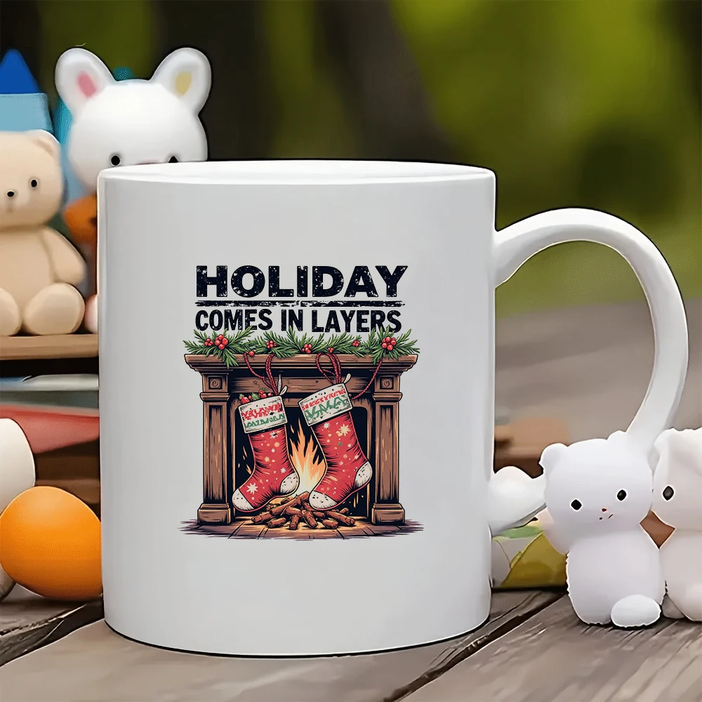 

11oz Double-Walled Insulated Cup + Christmas Themed Design - Perfect Christmas Gift for Kids Family and Office Coffee Cup Set