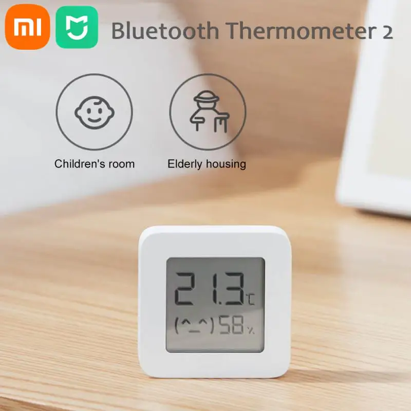 Xiaomi Mijia-termómetro Digital con Bluetooth 2, higrómetro inteligente LED inalámbrico, Sensor de temperatura, funciona con la aplicación Mijia