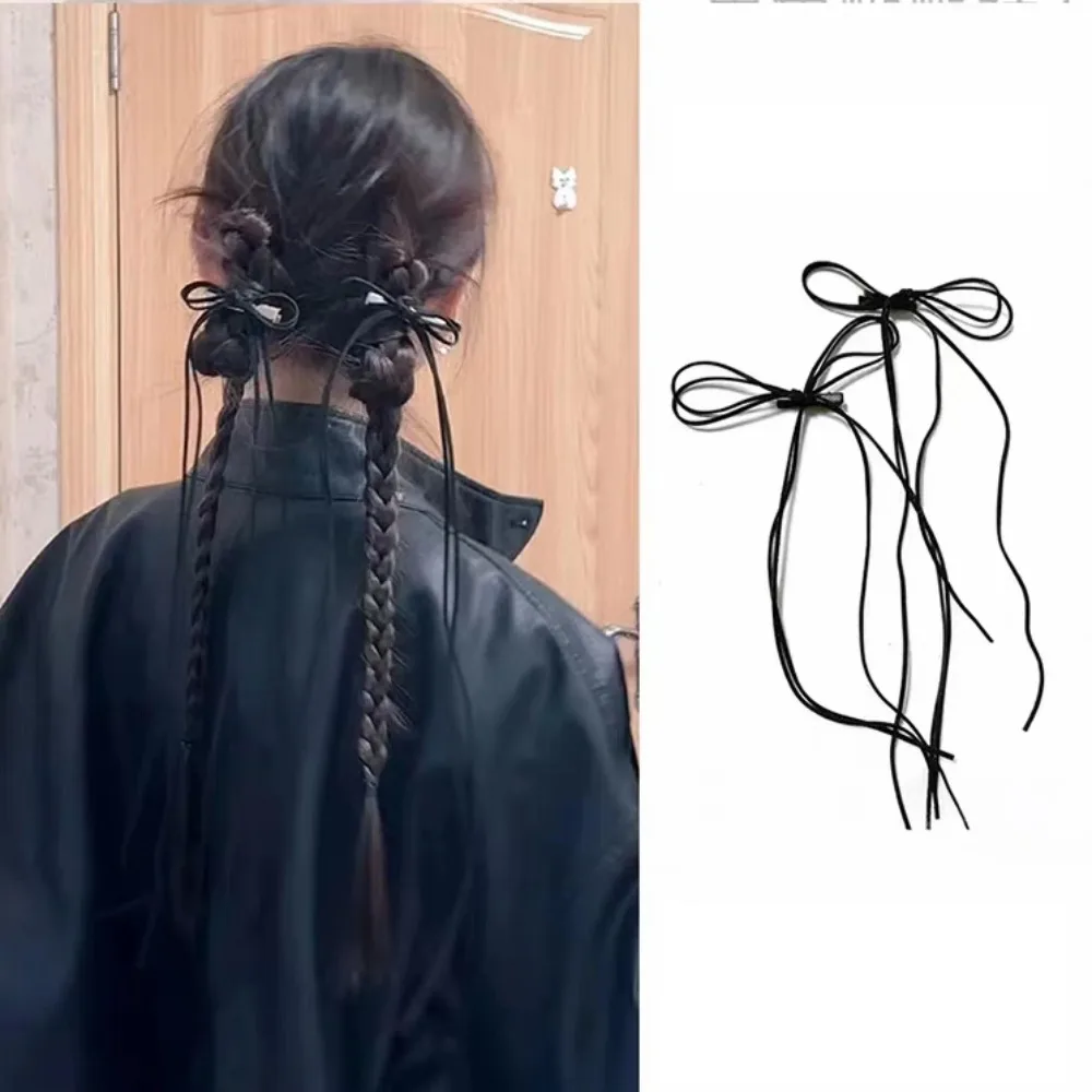 

2pc Cute Colorful Suede Bow Ribbon Hairpin Hair Side Clips Grips for Girls Women Holiday Hair Party Accessories Headband