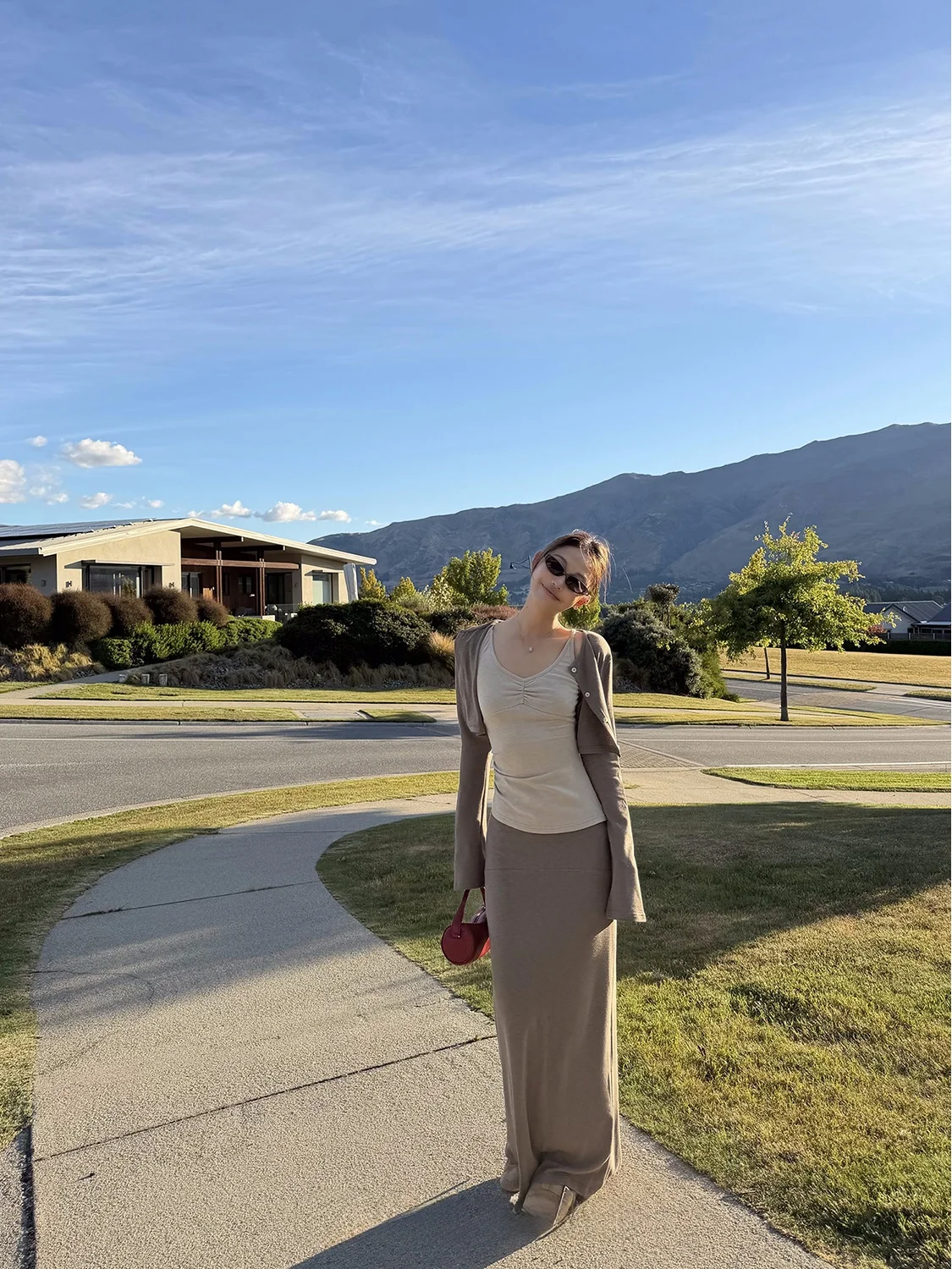 

Obliviate Gentle Sister Basic Style Women's Three-Piece Set with Strap Halter Skirt Cardigan Spring Summer Fashion Ensemble