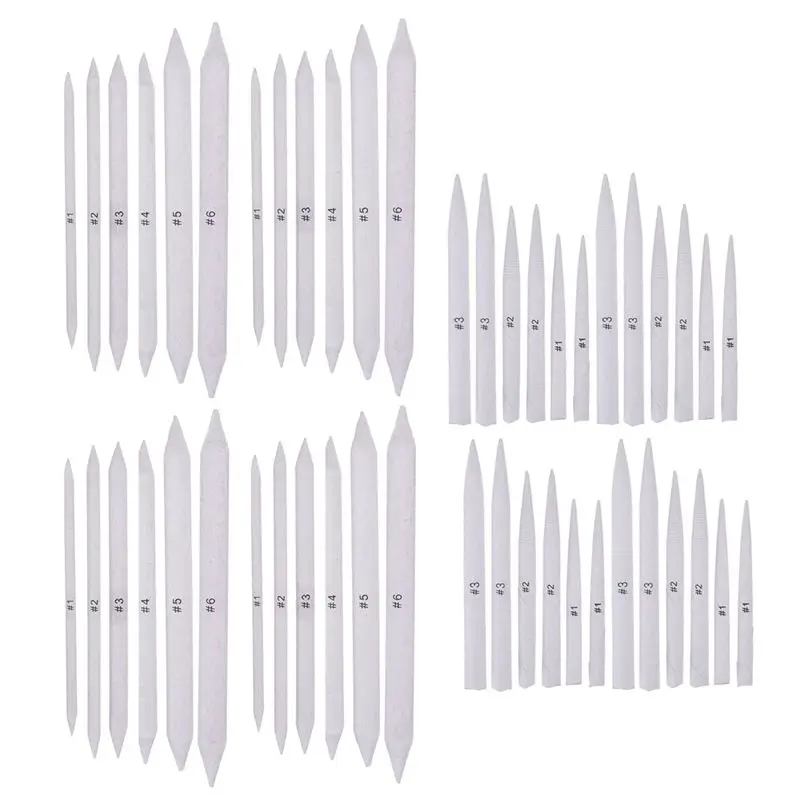 ABZT 48 Pcs Blending Stump and Tortillions, Paper Art Blenders, Art Pencils, Drawing Pencils for Sketch Drawing Tools