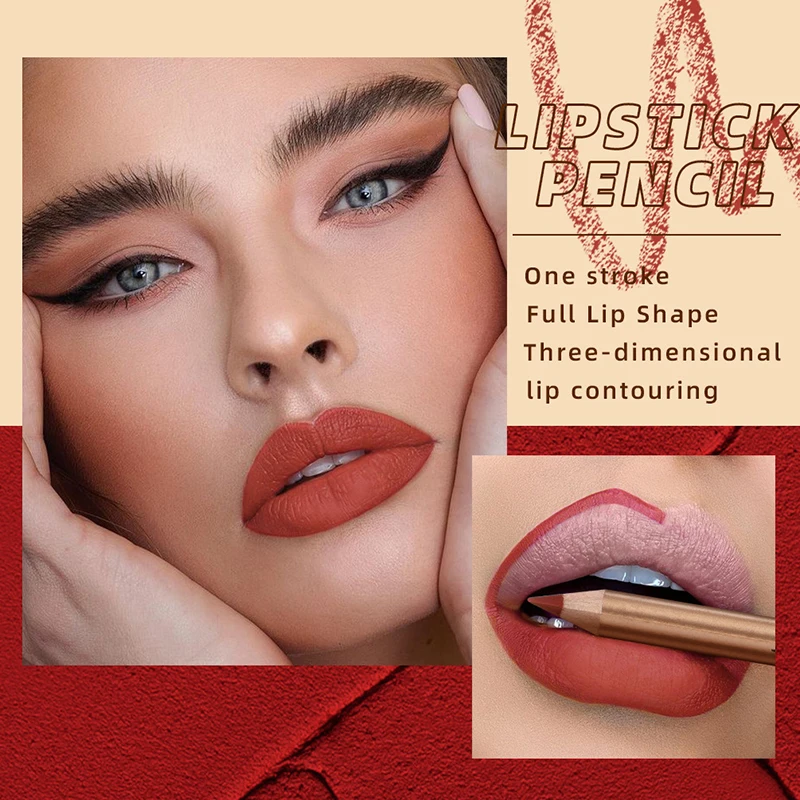 Langdurige Lipliner 12 Stks/set Matte Lipliner Smudge Proof Easy Coloring Lip Voering Pen Geschikt Voor Alle Gelegenheden Lip Make-Up