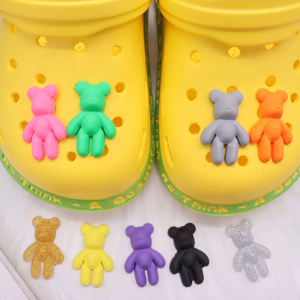 9-12Pcs Multicolor Bears Adorable Shoes Buckle Charms Kids PVC Slippers Clog Decorations Fit Popular Birthday Gifts