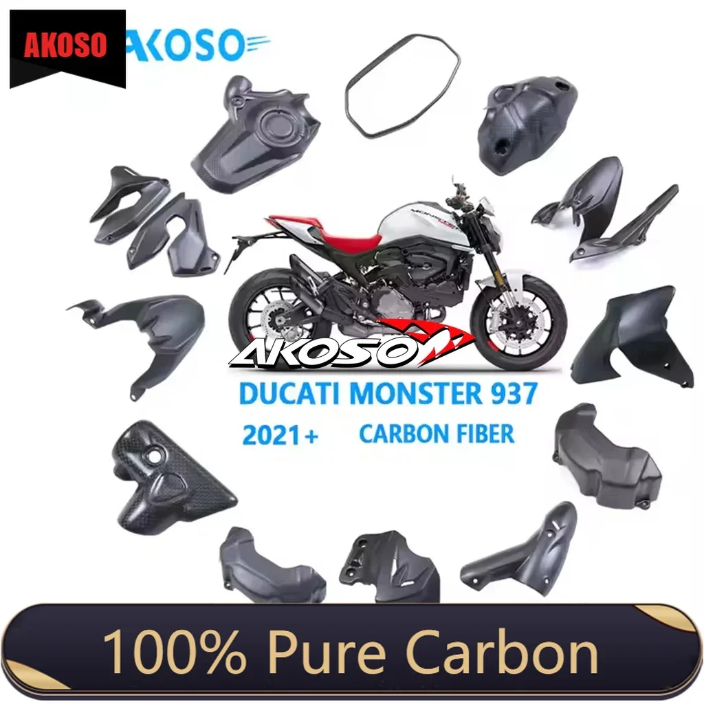 100% 3K Dry Full Carbon Fiber Motorcycle Modified Fairings Kit  For Ducati Monster  937 2017 2019 2020 2021 2022 2023 2024 2025