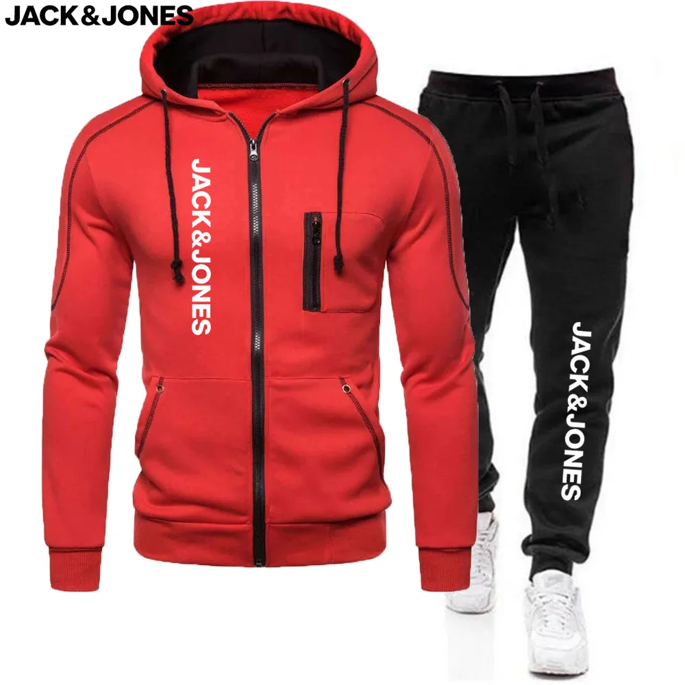 Jack Jones Conjunto de ropa deportiva para mujer: chaqueta informal con cremallera + pantalones deportivos Conjunto de 2 piezas, conjunto de sudadera fitness, chaqueta con capucha, o