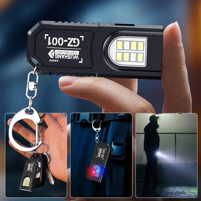 Mini-COB-LED-Taschenlampe, USB-C, wiederaufladbar, leistungsstarkes Arbeitslicht mit Clip und Magnet, wasserdicht, EDC, Camping, Wandern, Taschenlampe