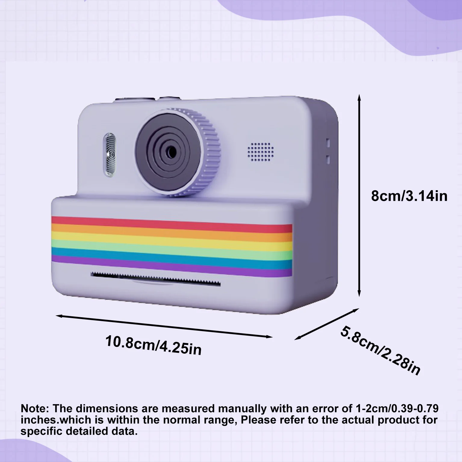 Aparat natychmiastowy, aparat selfie z podwójnym obiektywem (przód/tył) dla dzieci z nagrywaniem wideo 1080P, prezenty świąteczne i urodzinowe dla chłopców i dziewcząt w wieku 4+, przenośny aparat.